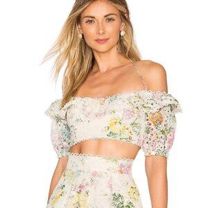 ZIMMERMANN Women's Heathers Off Shoulder Top Size 2 In Garden Floral